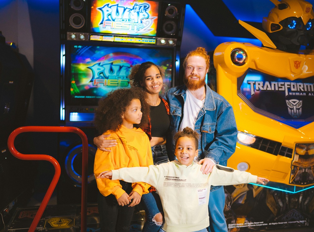 Family at PlixPlex Challenge Arcade in Virginia Beach